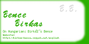 bence birkas business card